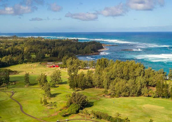 North Shore Oahu Turtle Bay Golf Course Aerial 