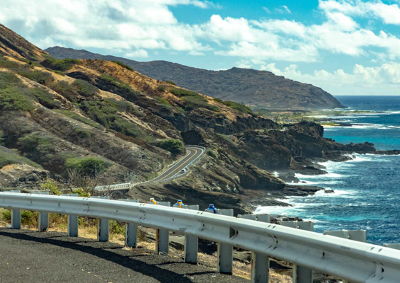 South Oahu Coastline And Road  